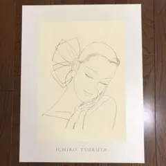 鶴田一郎　美人画　セクシー　リトグラフ　美しい横顔　美人　希少な逸品 鶴田一郎 美人画 セクシー リトグラフ 美しい横顔 美人 希少な逸品