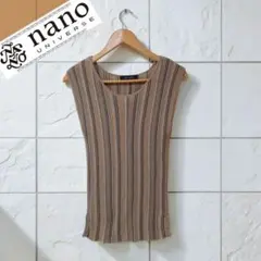 nano universe ノースリーブ サマーニット ストライプ タンクトップのサムネイル