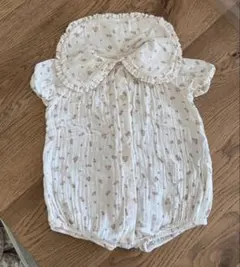 H&M フリル襟 小花柄ロンパース 70cm