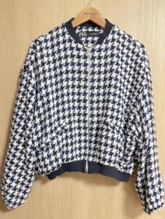 ZARA ネイビー ホワイト ブルゾン L