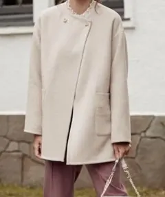 ANY SIS トリミングウールリバー コート