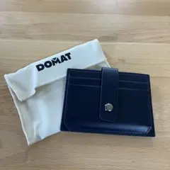 DOMAT カードケース ミニマリスト ID窓付き 名刺入れ 天然皮革 紺
