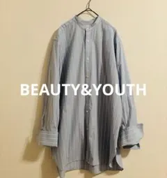 B&Yユナイテッドアローズ ストライプバンドカラーシャツ