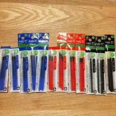【替芯34本セット】フリクションボールペン 0.5mm 赤青黒　多色単色