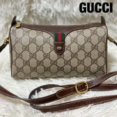 GUCCI ✨ショルダーバッグ インターロッキング アクセコ ブラウン 紙タグ付