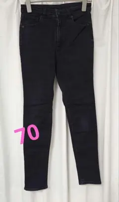 gu ハイウエストスキニーパンツ ブラック 70