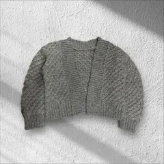 美品　ROPE ラメ混 ざっくり編み カーディガン グレー 38 短丈　シンプル