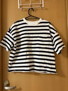 白黒ストライプ 半袖Tシャツ Lサイズ