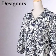 【美品】ノーブランド　開襟花柄プリントブラウスジャケット　タグ無し　free