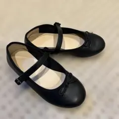 ストラップ付きブラックバレエシューズ 20 一度着用のみ