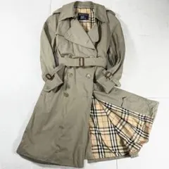 ✨美品 バーバリーズ ロングトレンチコート ノバチェック ビンテージ オリーブ
