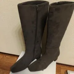 heal me　新品　スウェードグレー ジュ　ロングブーツ 24.5cmのサムネイル