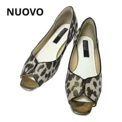 NUOVO ヌオーヴォ パンプス オープントウ ミラー レオパード 爪先ゴールドのサムネイル