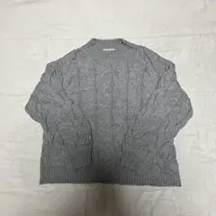 GLOBAL WORK グローバルワーク ケーブルニット セーター L グレー