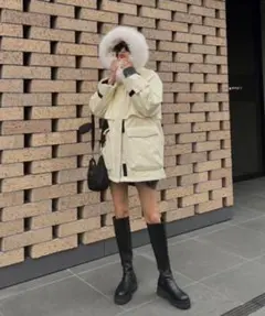 タグ付 MYU ミュー 贅沢ファー極暖中綿コート ウエストマーク - メルカリ