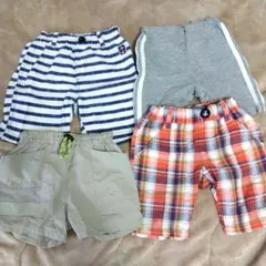 半ズボン4点セット（ストライプ・グレー・チェック）