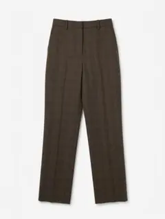 新品 UNIQLO スマートアンクルパンツ グレンチェック ダークブラウン S