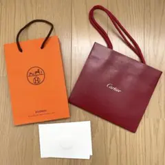 カルティエ　エルメス　ギフト袋　ショップ袋　メッセージカード付き