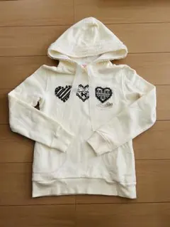 美品☆メゾピアノ☆人気 耳付きフード トレーナー パーカー ピンク 140