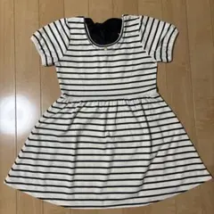 ♯229 ボーダー柄 半袖ワンピース リボン付き Mサイズ