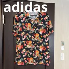 adidas フラワープリント ゴルフシャツ Lサイズ