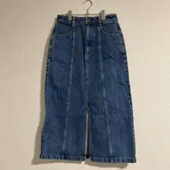 GU デニムブルー スリット入りロングスカート