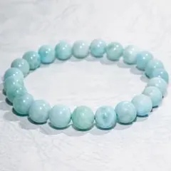 高品質 ラリマー ブレスレット 9.5〜10mm 内径16cm｜カリブ海の宝石