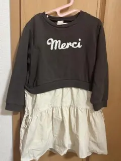 petit main Merciロゴ ドッキングワンピース 120cm