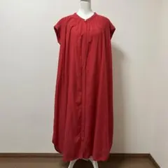 シンプリシテェ　赤　レッド　インナー付き　ロングワンピース　春　夏　ナチュラル