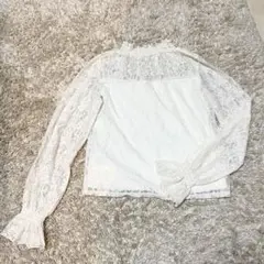 CECIL Mc BEE 総レーストップス 白 Mサイズ