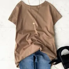 極美品 カレンソロジー フレンチスリーブプルオーバー コットンT ブラウンのサムネイル