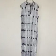 美品❣️Belle Sky 【M】タイダイ柄 ノースリーブワンピース グレー