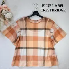 ブルーレーベルクレストブリッジ　ブロックチェック　チュールプリントプルオーバーのサムネイル