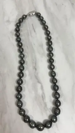 天然南洋バロックパールネックレス　黒蝶　グラデーションタイプ　SILVER刻印