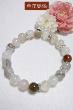 値下げ❤草花瑪瑙・フラワーアゲート✨天然石ブレスレット☆新品未使用！浄化