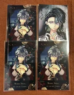 あくねこ クリスマスチェキ風カード＆バレンタイントレカ風カード バスティン4枚