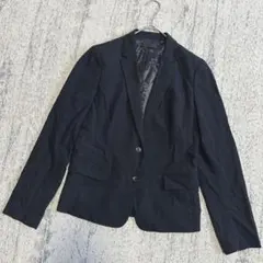 ユニクロ　UNIQLO　テーラードジャケット　ストライプ　紺色　セットアップ可能