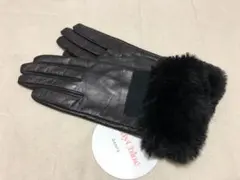 391新品SeeByChloeシーバイクロエ羊革レザーファー付き手袋日本製クロ