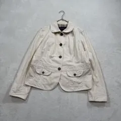 大きいサイズ バーバリー ロンドン ジャケット ノバチェック リネン混