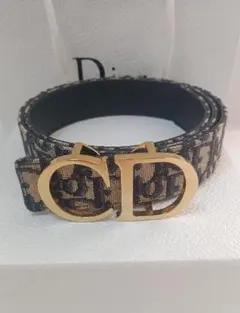 ネイビー/ゴールド★ディオール ベルト Christian Dior メンズ