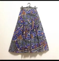 vintage 昭和 レトロ エキゾチック プリーツ 前ボタン全開 スカート