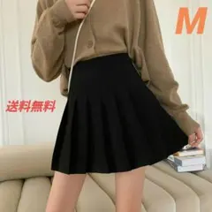 ミニ スカート プリーツ ミニ丈 ボトムス Aラインシルエットブラック