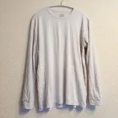 ヒート 長袖Tシャツ クルーネック L 白 ヒートテック インナー 海外古着