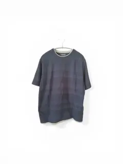 NANO UNIVERSE ダークブルー ストライプ Tシャツ