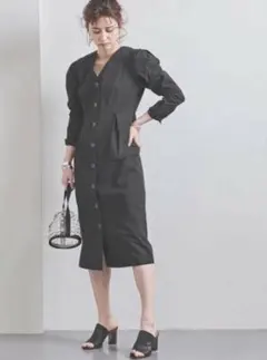 UNITED ARROWS Vネック ワンピース