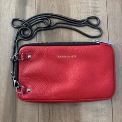 BANDOLIER レザー スマホショルダーバッグ レッド
