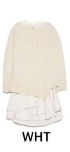 snidel レースインプリーツニットコンビワンピース