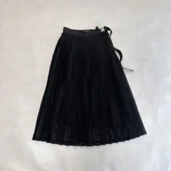 未使用級♥モンクレール ロングスカート プリーツ ブラック パンチングレースのサムネイル