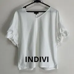 INDIVI ホワイト ドルマントップス