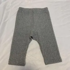 BREEZE ブリーズ グレーのリブ編みベビーレギンス 80